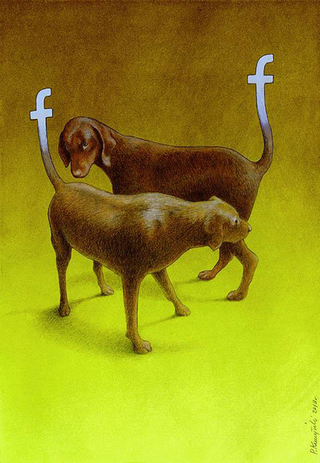 Illustration for article titled These illustrations perfectly make fun of our obsession with Facebook